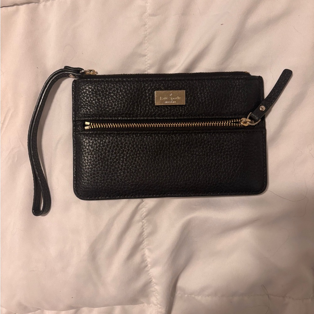 Kate Spade Black Leather Wristlet